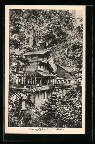 AK Passugg-Schlucht, Trinkhalle in der Passug-Schlucht