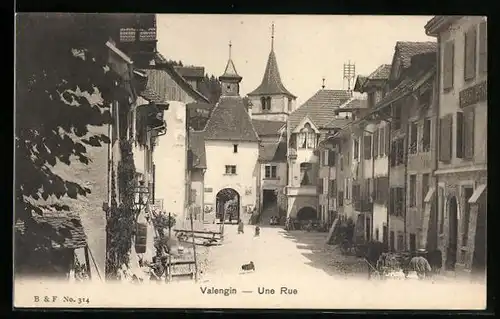 AK Valangin, Une rue, Strassenpartie