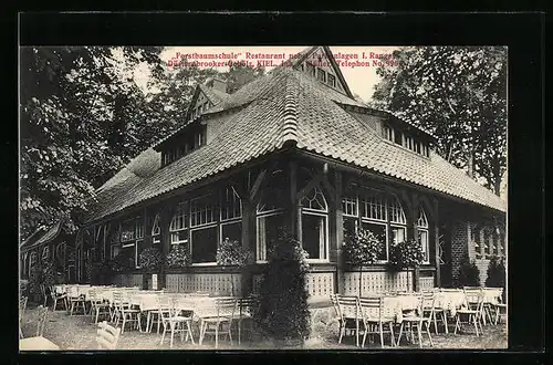 AK Kiel, Restaurant Ferstbaumschule mit Terrasse