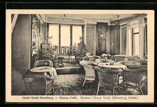 AK Oldenburg / Holstein, Hotel Stadt Hamburg, Hansa-Café