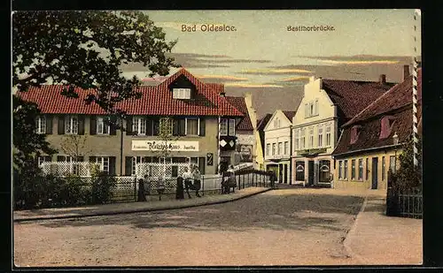 AK Bad Oldesloe, Besthorbrücke mit Hotel-Pension