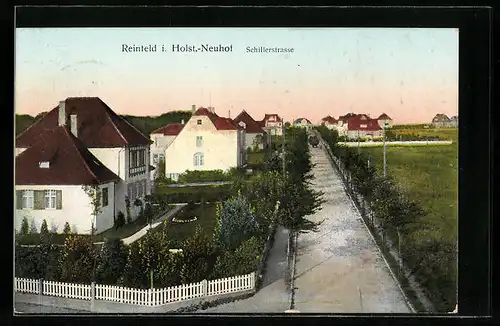 AK Reinfeld i. Holst.-Neuhof, Schillerstrasse aus der Vogelschau