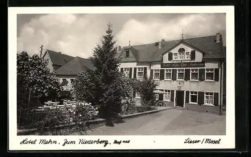 AK Lieser a. Mosel, Hotel Mehn, Zum Niederberg