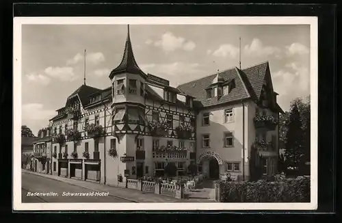 AK Badenweiler, Schwarzwald-Hotel, Strassenpartie