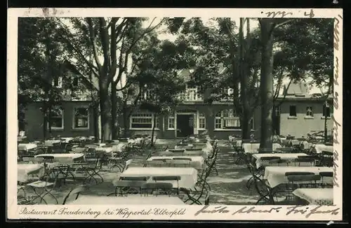 AK Wuppertal-Elberfeld, Restaurant Freudenberg mit Terrasse