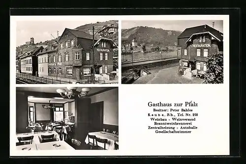 AK Kaub a. Rh., Ansichten des Gasthaus zur Pfalz
