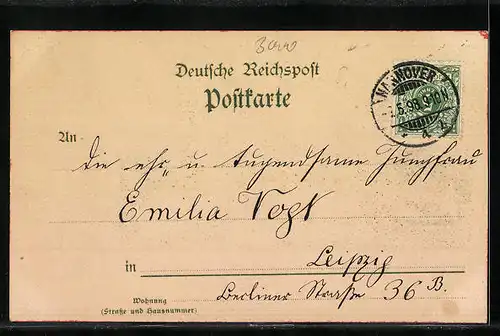 Lithographie Hannover, Ansicht der Stadt