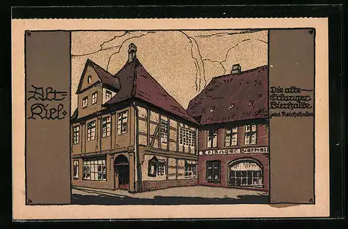 Steindruck-AK Kiel, Die alte Erlanger Bierhalle