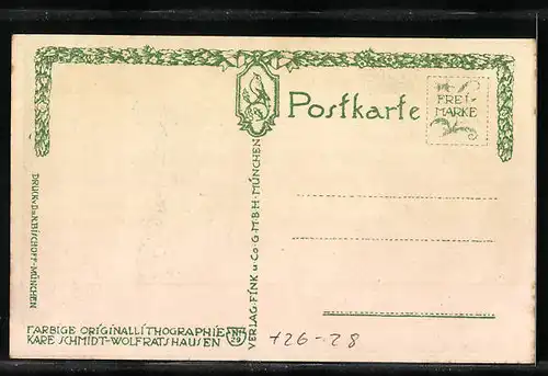 Steindruck-AK Nürnberg, Fleischbrücke