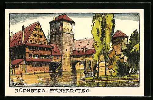 Steindruck-AK Nürnberg, Henkersteg