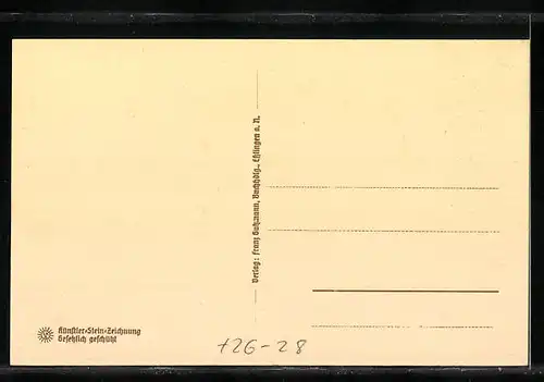 Steindruck-AK Esslingen a. N., Partie d. Pliensaustr.