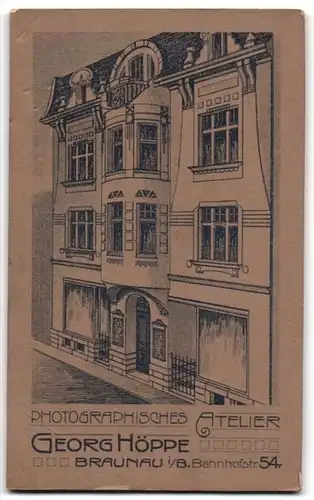 Fotografie Georg Höppe, Braunau i. B, Bahnhofstr. 54, Ansicht Braunau i. B., Fasade des Ateliers von aussen gesehen