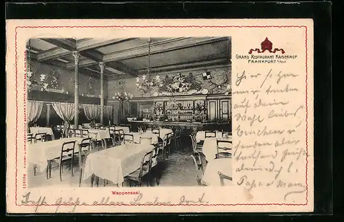 AK Frankfurt a. Main, Innenansicht des Grand Restaurants Kaiserhof