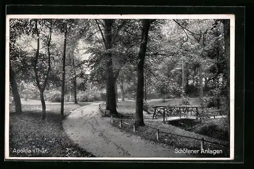 AK Apolda /Thür., Schötener Anlagen