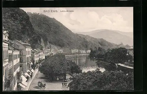 AK Bad Ems, Blick über die Lahn-Strasse