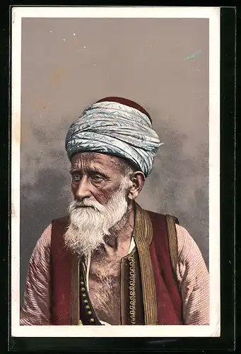 AK Portrait eines alten Türken in traditioneller Kleidung