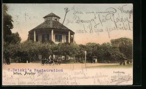 AK Wien, C. Zwickl`s Restaurant, Lusthaus, Wiener Prater
