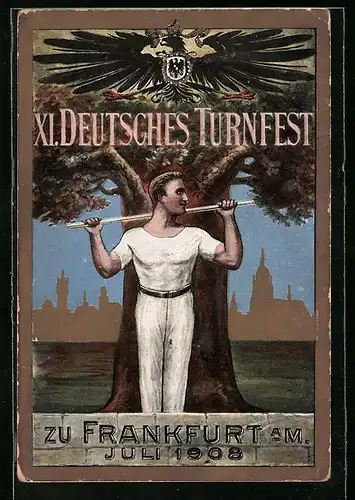 Künstler-AK Frankfurt a. M., 11. Deutsches Turnfest 1908, Turner