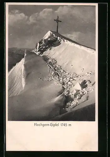 AK Hochgern-Gipfel mit Gipfelkreuz