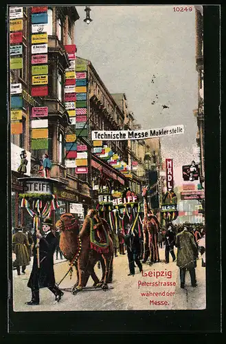 AK Leipzig, Petersstrasse während der Leipziger Messe