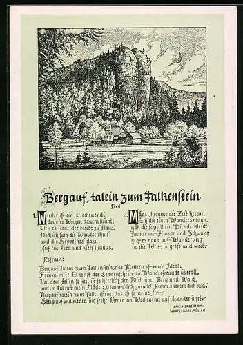 AK Lied Bergauf-talein zum Falkenstein