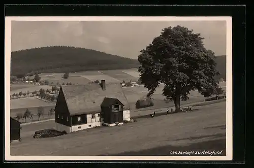 AK Rehefeld, Idyllischer Blick über die Landsschaft
