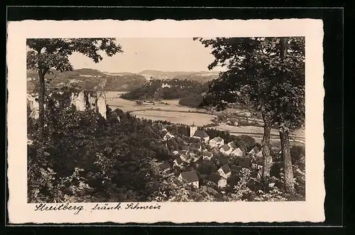 AK Streitberg /fränk. Schweiz, der Ort aus der Vogelschau