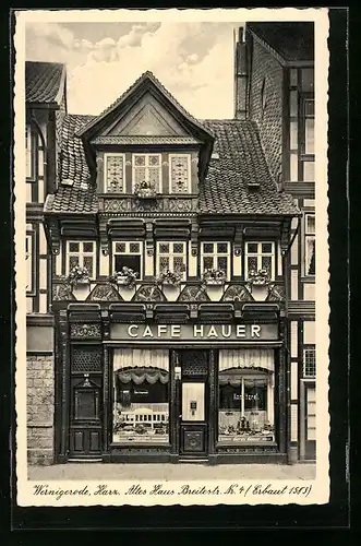 AK Wernigerode, Cafe Hauer, Breitestrasse 4