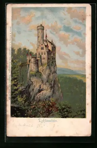 Künstler-AK Honau, Burg Lichtenstein