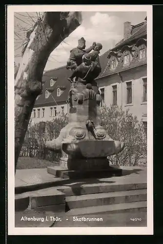 AK Altenburg i. Thür., Skatbrunnen im Sonnenschein