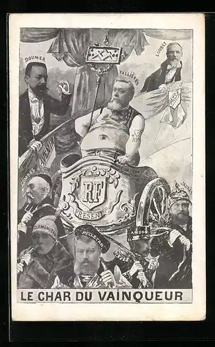 AK Karikatur von französischen Politikern