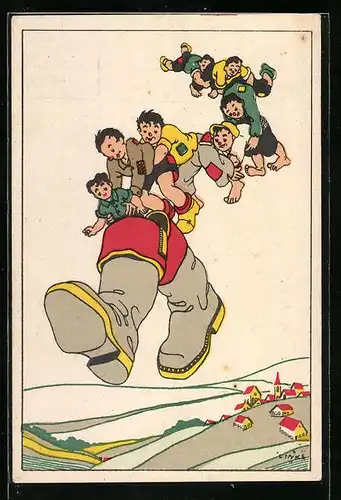 Künstler-AK sign. Links: Märchen vom Däumling