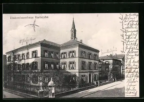 AK Karlsruhe, Blick auf das Diakonissenhaus