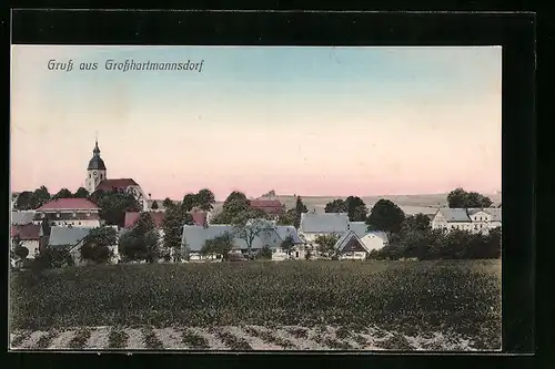 AK Grosshartmannsdorf, Blick auf den Ort