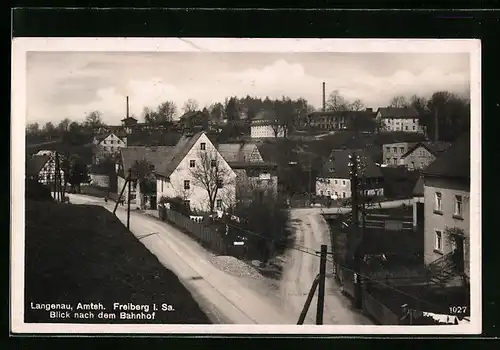 AK Langenau i. Sa., Blick nach dem Bahnhof