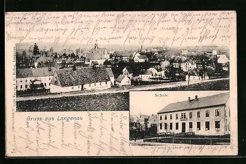 AK Langenau, Ortsansicht und Schule