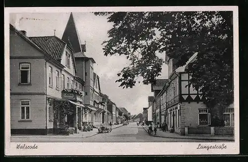 AK Walsrode, Langestrasse mit Auto