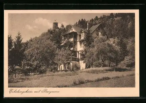 AK Bad Liebenzell, Erholungsheim der Allg. Ortskrankenkassen Urach, Burgruine