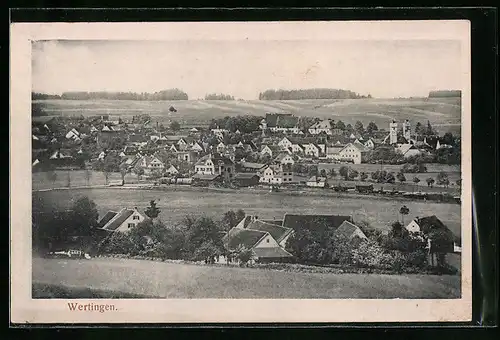 AK Wertingen, Ortsansicht aus der Vogelschau