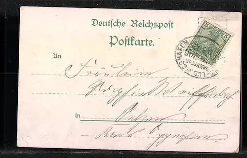 Lithographie Mainz, Stadthalle und Dom