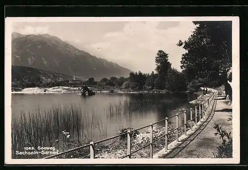 AK Sachseln, Seeweg mit Bergpanorama