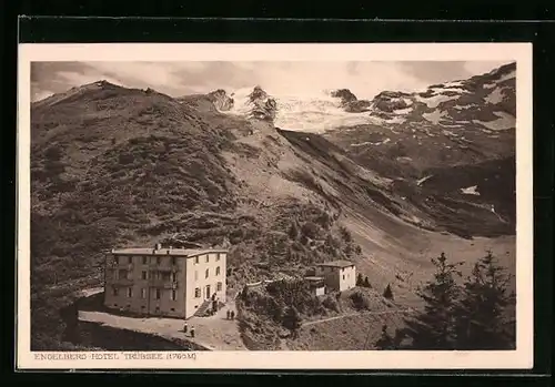 AK Engelberg, Hotel Trübsee mit Bergpanorama