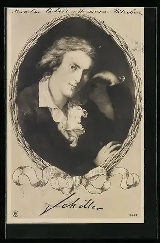 Künstler-AK Portrait von Friedrich Schiller im jungen Alter