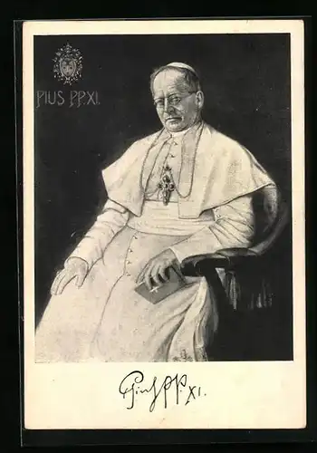 AK Papst Pius XI. in weisser Soutane