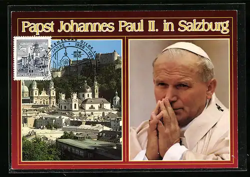 AK Salzburg, Papst Johannes Paul II. zu Besuch in der Stadt