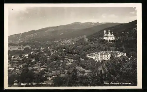 AK Schipka, Das Kloster aus der Vogelschau