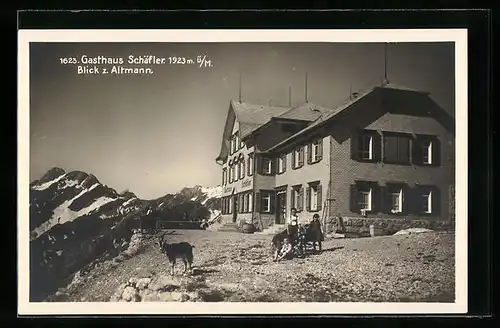 AK Schwende-Rüte, Gasthaus Schäfler mit Blick zum Altmann und Gams