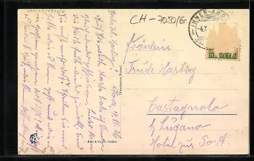 AK Arosa, Ortspartie im Schnee