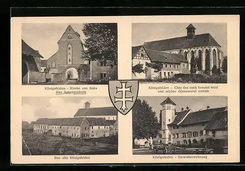 AK Windisch, Kloster Königsfelden, Kirche mit Chor und Agnesgebäude