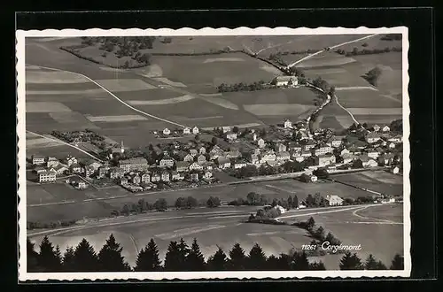 AK Corgemont, Fliegeraufnahme vom Ort
